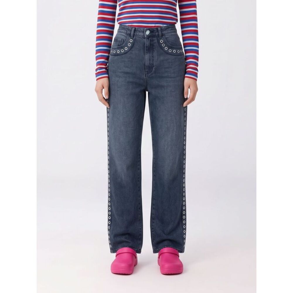Marni Women Marni High-Waisted Straight Jeans In Cotton Denim With Eyelets